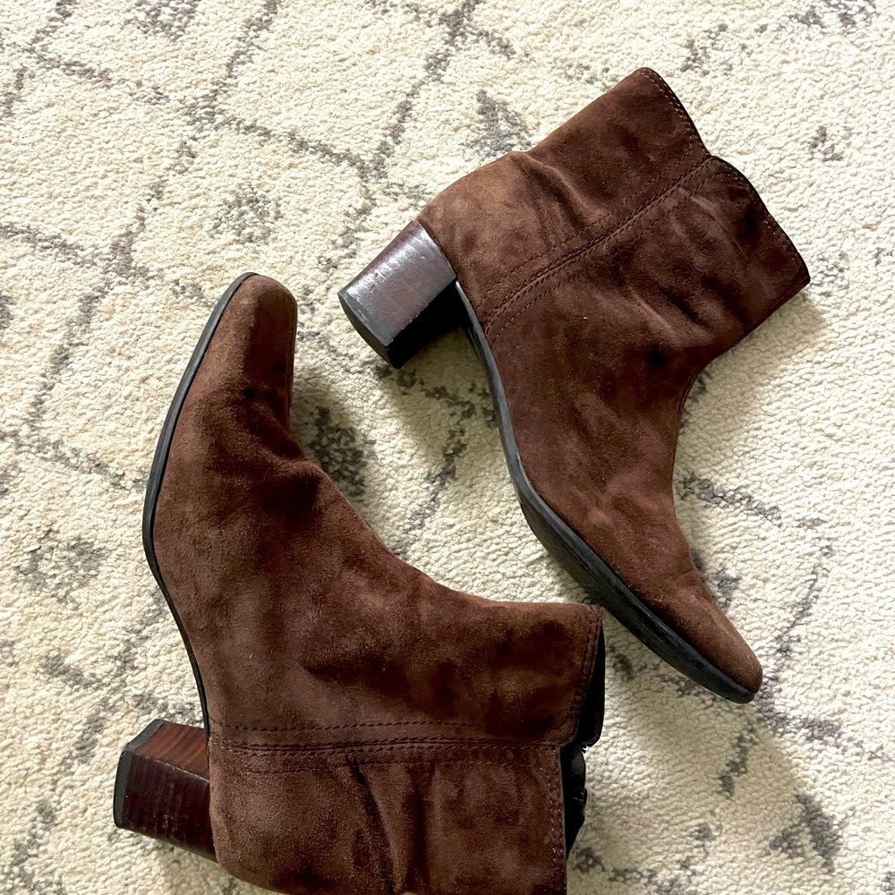 Nine West Brown Suede Ankle Boots